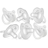 Evenflo Balance Plus Stage 1 pacifier front view shows cylindrical design promoting natural tongue position