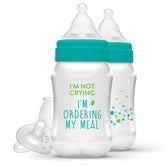 Evenflo Balance wide-neck printed bottle supports a natural latch during feeds
