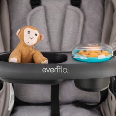 Evenflo snack cup with clear lid for quick snack checks.