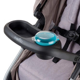 Evenflo stroller snack tray angled view aids easy finger foods.
