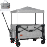 Ever Advanced foldable travel wagon stroller folded for easy overhead storage during flights
