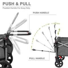 EVER ADVANCED Foldable Wagon compact folded for space-saving storage