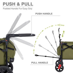 Ever Advanced foldable wagon five-point-harness secures children during rides.