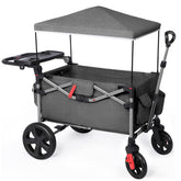 EVER ADVANCED Foldable Wagon side view shows easy-push handling for outings with two kids