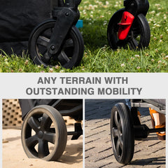 Ever Advanced 12-inch anti-shock wheels absorbing terrain bumps