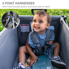 EVER ADVANCED wagon removable canopy protecting kids from sun