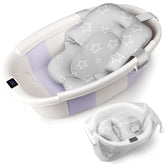 EverKiddo baby bathtub folded compactly for storage and travel convenience.