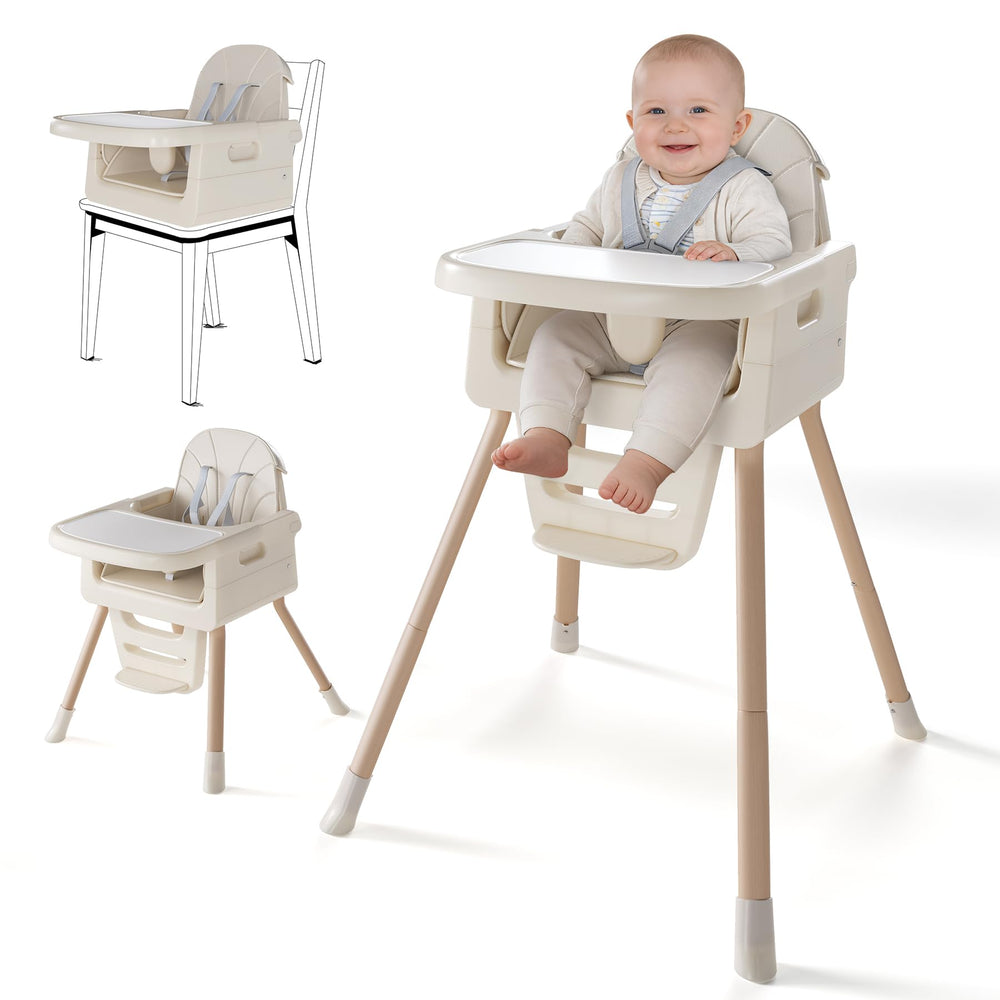 EverKiddo high chair folded compact for easy storage and travel.