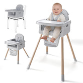 EverKiddo baby high chair folded-flat for easy storage between meals.