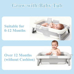 EverKiddo collapsible baby bathtub extended frame ready for comfortable baths.