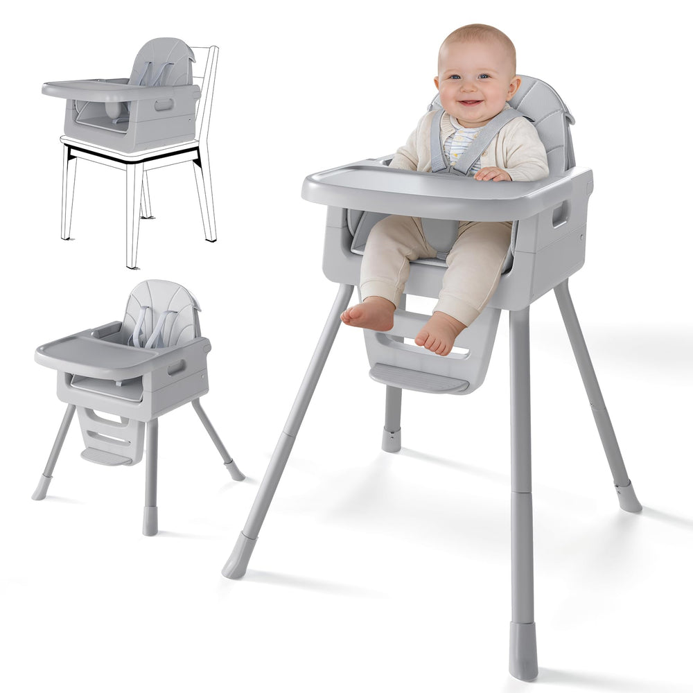 EverKiddo high chair foldable compact-storage for small spaces and on-the-go use.