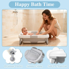 EverKiddo newborn sling support secures infant during baths.