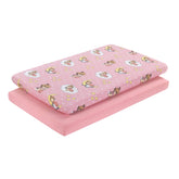 Everyday Kids 2-pack n play mattress sheets in pink solid offer soft, breathable comfort.