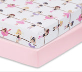 Everyday Kids Ballerina Pink crib sheet pack front view for cozy nursery color