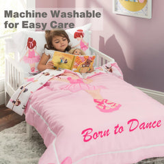EVERYDAY KIDS Born to Dance Ballerina reversible pillowcase offers dual design options.