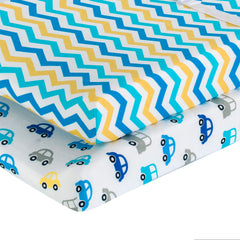 EVERYDAY KIDS chevron-pattern changing pad cover adds stylish protection during everyday nursery changes.