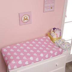 EVERYDAY KIDS changing pad cover two-pack layout displays stylish, coordinating nursery decor options