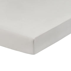 Everyday Kids fitted crib sheet gray fabric closeup highlights soft, breathable microfiber comfort