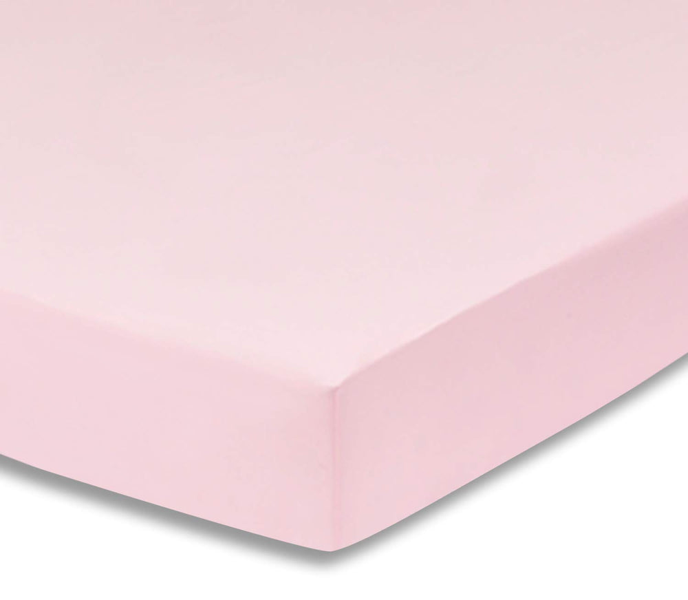 EVERYDAY KIDS fitted crib sheet pink closeup shows soft fabric for cozy naps.