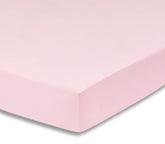 EVERYDAY KIDS fitted crib sheet pink closeup shows soft fabric for cozy naps.