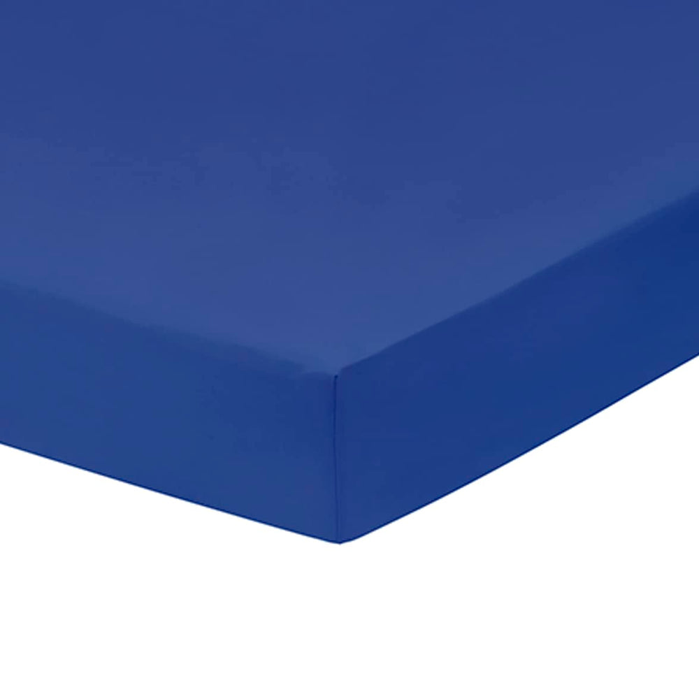 Everyday Kids fitted crib sheet royal blue showing soft microfiber texture for cozy sleep