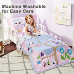 Everyday Kids owls reversible pillowcase displaying two playful looks