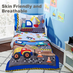 Everyday Kids toddler bedding fitted sheet showcases snug 8-inch pocket for secure mattress fit.