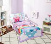 Everyday Kids Unicorn Dreams comforter closeup shows soft microfiber for cozy sleep.