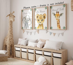 Eviepops Prints baby safari lion 8x10 poster adds a bold nursery focal point