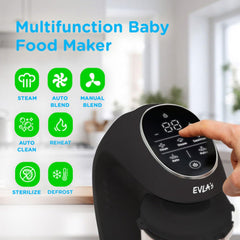 EVLA'S Baby Food Maker touch-screen controls enable precise, quick meal prep