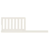 Evolur Toddler Guard Rail Ivory Lace attached to crib provides secure space during crib-to-bed transition.