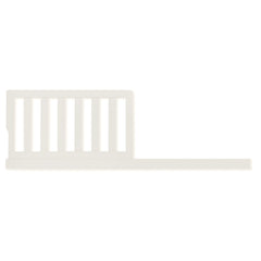 Evolur Toddler Guard Rail Ivory Lace attached to crib provides secure space during crib-to-bed transition.