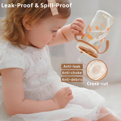 Evorie cross-cut straw promotes clean sipping and reduces debris intake for toddlers