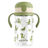 Evorie Tritan spill-proof toddler cup with green dino design for mess-free sipping