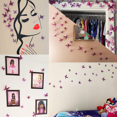 Ewong butterfly wall decals purple, 3-1 inch size, ideal for kids' rooms