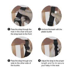 EWUHRY 5 Point Harness installation-highchair demonstrates quick loop-around setup