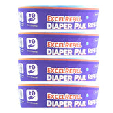 ExcelRefill diaper-pail refills 4-pack 1280-count for long-lasting waste disposal