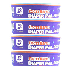 ExcelRefill diaper-pail refills 4-pack 1280-count for long-lasting waste disposal