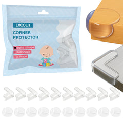 EXCOLIT l-shaped corner protectors: clear guards for safer furniture corners.