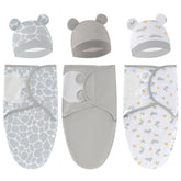 Exemaba baby swaddle sleep sack grey rabbit set offers cozy newborn comfort in a 3-pack