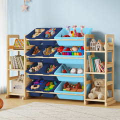 EXPERLAM extra-large toy storage with six side shelves and twelve bins for organized play.