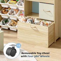 EXPERLAM movable toy chest with wheels enables easy relocation to play areas