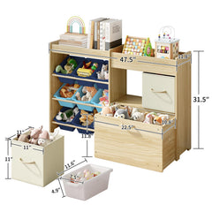 EXPERLAM toy storage 2-drawer blue side panel emphasizes hidden storage for clutter-free bedrooms