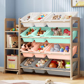 EXPERLAM Toy Storage Organizer front view shows sturdy pine build for safe kids' storage