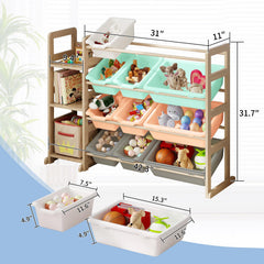 EXPERLAM Toy Storage Organizer side view emphasizes stability to reduce tipping during play