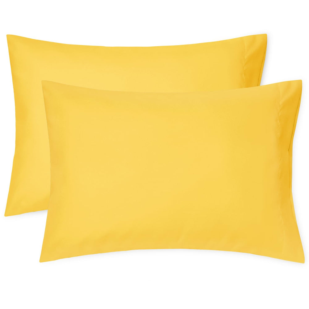 EXQ Home toddler pillowcases front view in yellow for travel comfort.