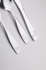 Exzact Kids Flatware mirror-polished stainless steel set for everyday use.