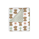 EyMzcod Mink Baby Blanket with Highland Cow pattern offers cozy warmth for naps.