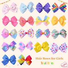 Eyegla colorful girls bows arranged together, perfect for school or party outfits.