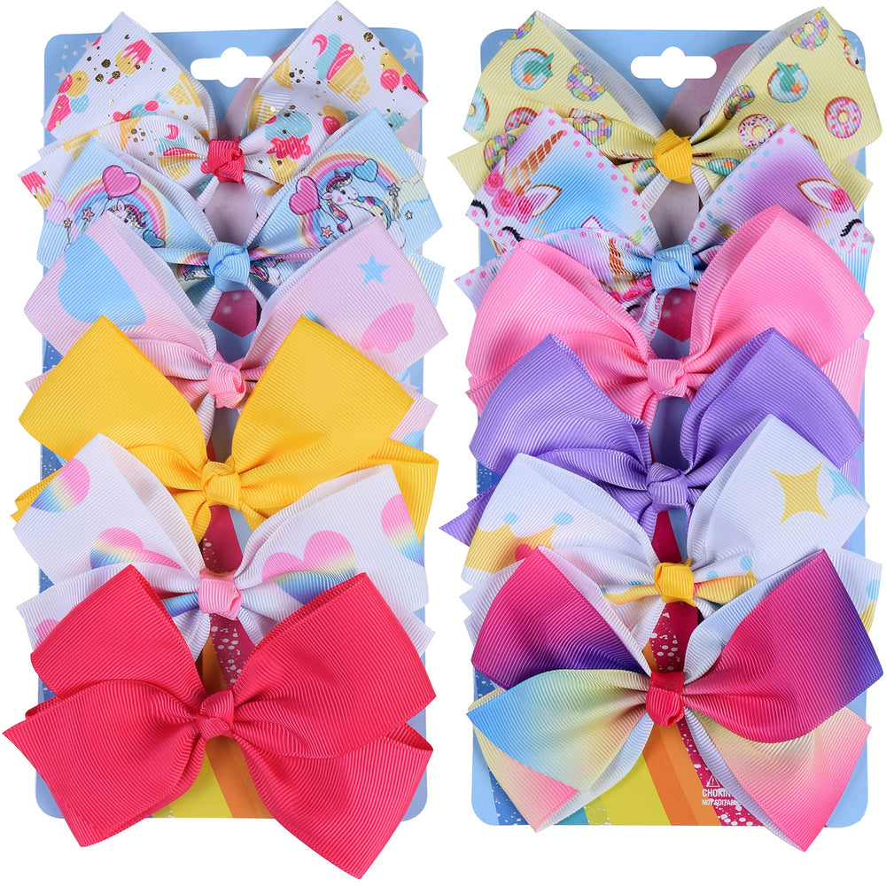 Eyegla rainbow heart alligator clip pack—bright colors for playful hairstyles.